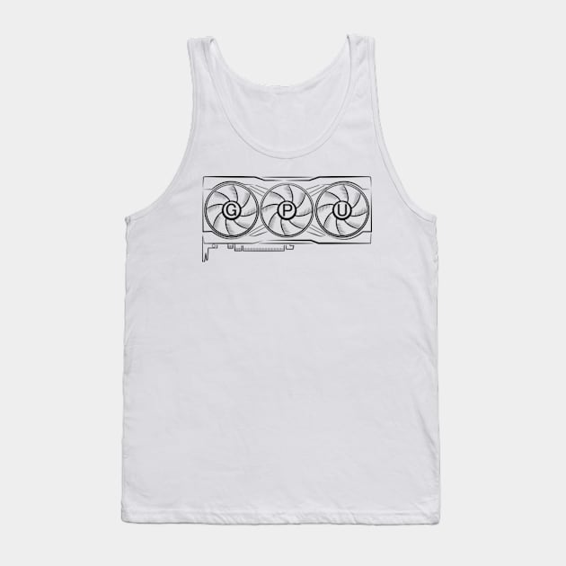 Retro Gamer GPU Sketch Tank Top by Worldengine